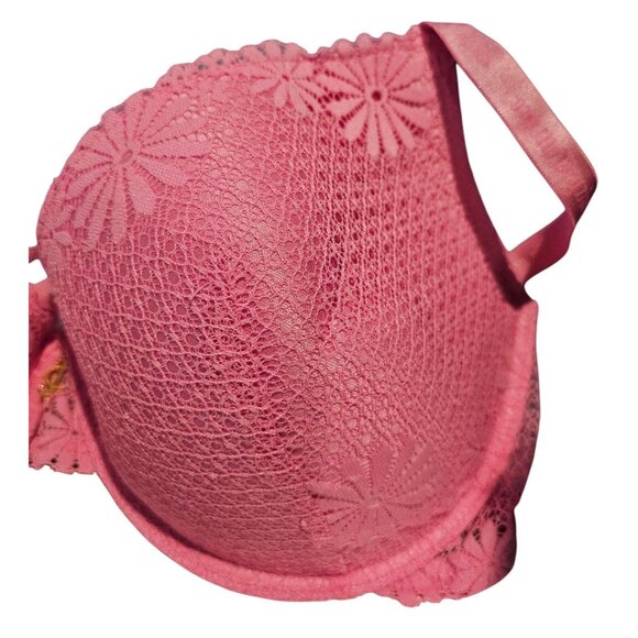 Juicy Couture Intimates Size 42D Pink Lace Sexy Pushup Underwire Bra Charm Clasp - Picture 3 of 9
